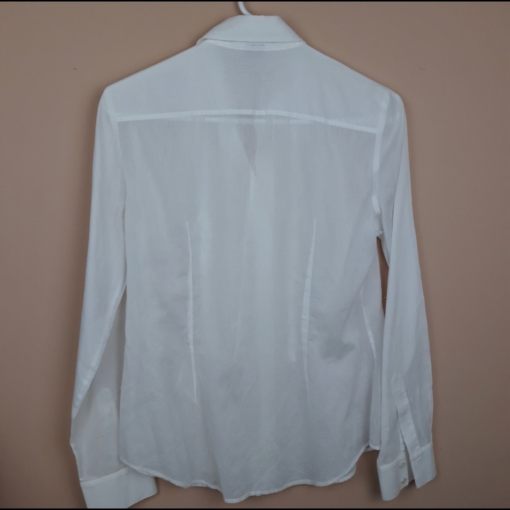 Theory Ribbed Ruffled Button Down Top - image 2